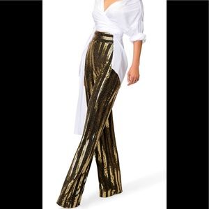 Black and Gold high waisted Sequined Pants